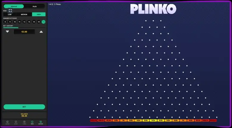 Regole di base di Plinko